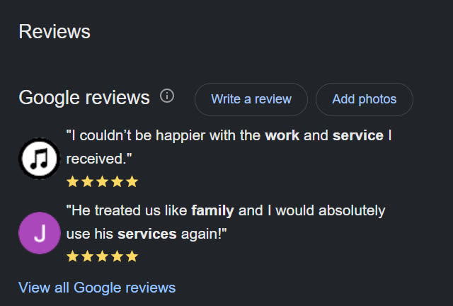 Premier Electrical Google reviews